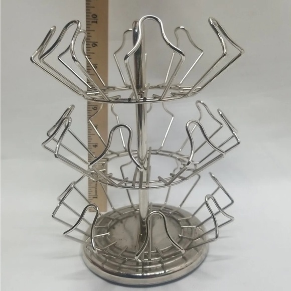 💗2/$10💗 Keurig K Cup Carousel 24 Coffee Pod Holder Rack Spinner Caddy Chrome - Picture 3 of 4